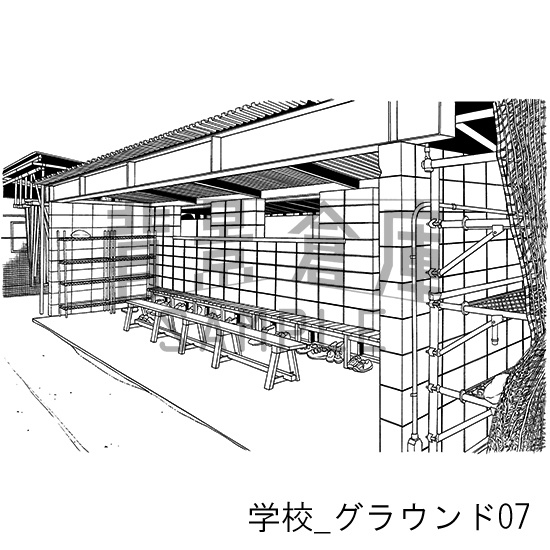 学校の背景集_セット19(グラウンド)