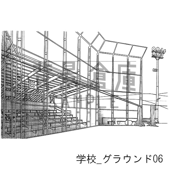 学校の背景集_セット19(グラウンド)