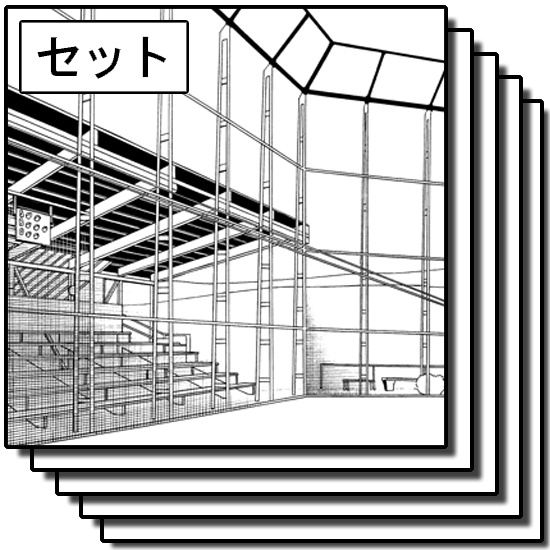 学校の背景集_セット19(グラウンド)