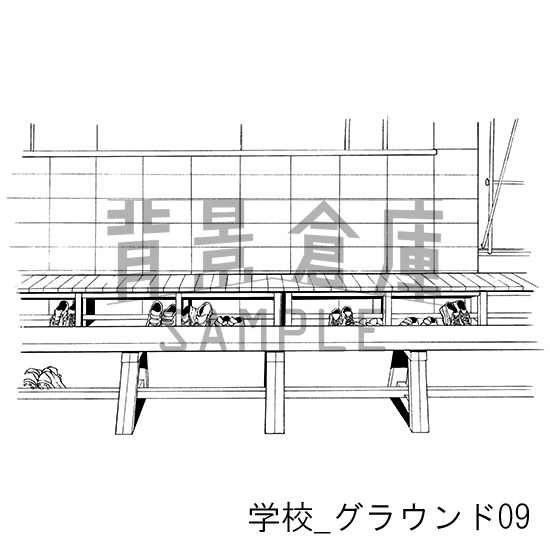学校の背景集_セット19(グラウンド)