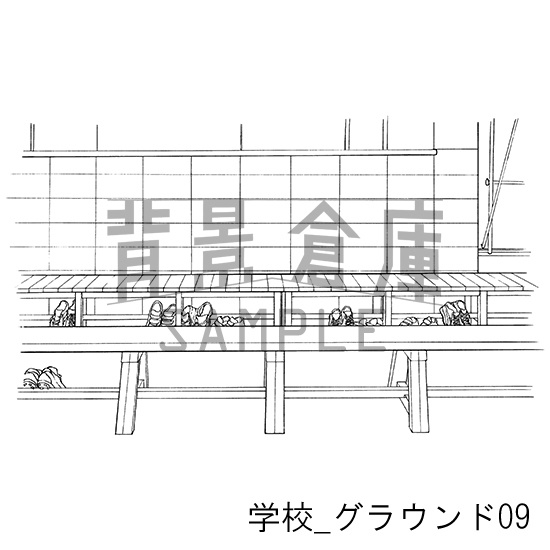 学校の背景集_セット19(グラウンド)