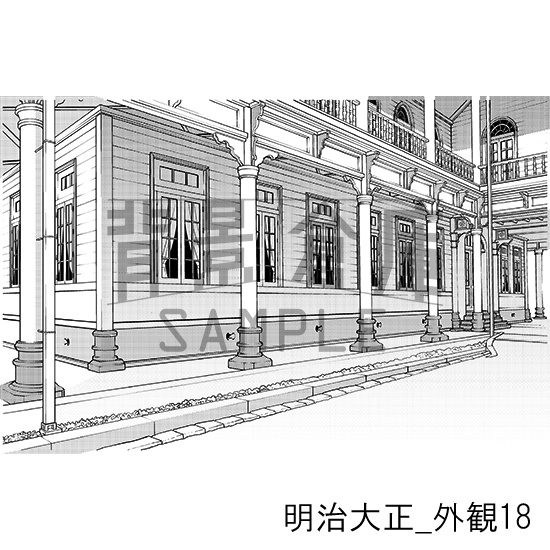 明治大正_背景素材集6(外観)_トーン