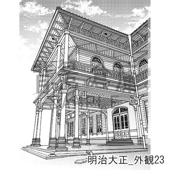 明治大正_背景素材集6(外観)_トーン