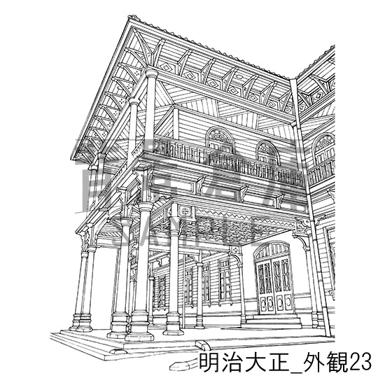 明治大正_背景素材集6(外観)_トーン