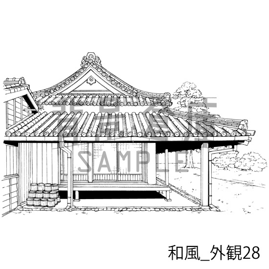 和風_背景素材集23(外観)_トーン