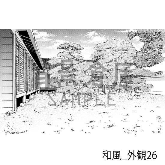 和風_背景素材集23(外観)_トーン