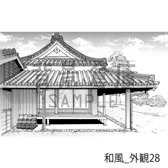 和風_背景素材集23(外観)_トーン