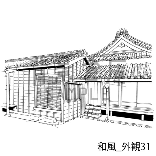 和風_背景素材集23(外観)_トーン