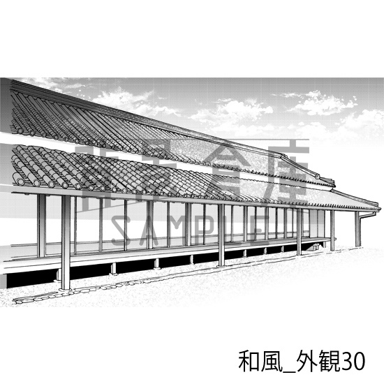 和風_背景素材集23(外観)_トーン