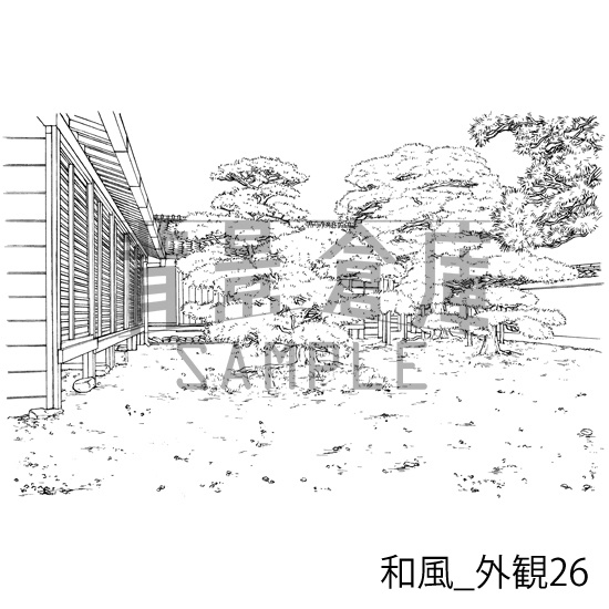 和風_背景素材集23(外観)_トーン