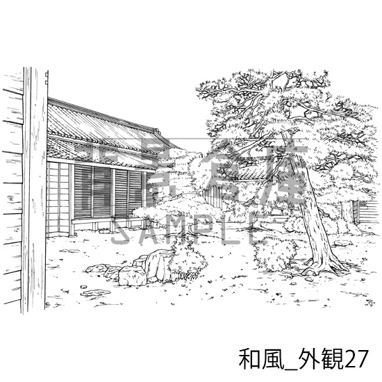 和風_背景素材集23(外観)_トーン
