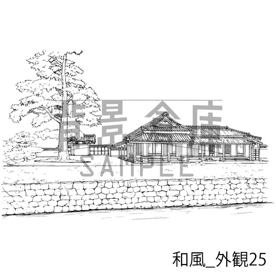 和風_背景素材集23(外観)_トーン