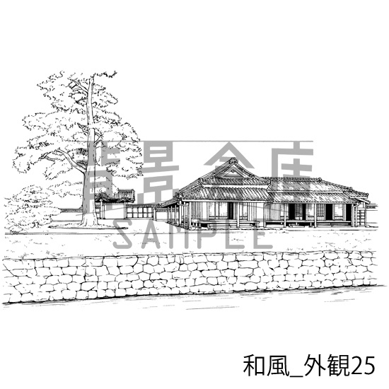 和風_背景素材集23(外観)_トーン