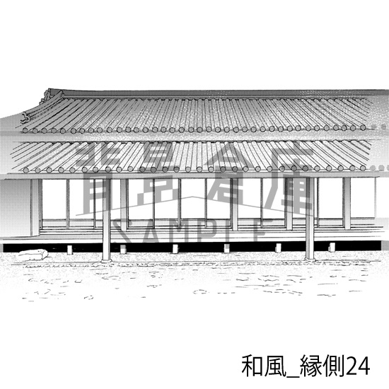 和風_背景素材集24(縁側)_トーン