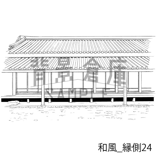 和風_背景素材集24(縁側)_トーン