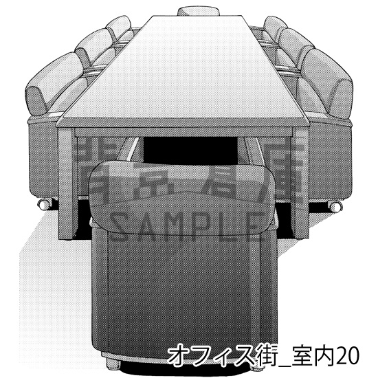 オフィス街_背景素材集5(室内)_トーン
