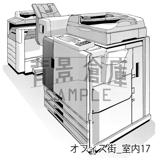 オフィス街_背景素材集5(室内)_トーン