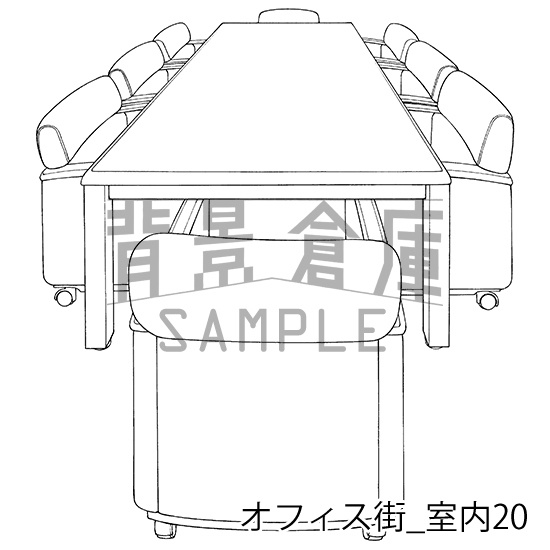 オフィス街_背景素材集5(室内)_トーン