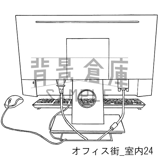 オフィス街_背景素材集6(室内)_トーン