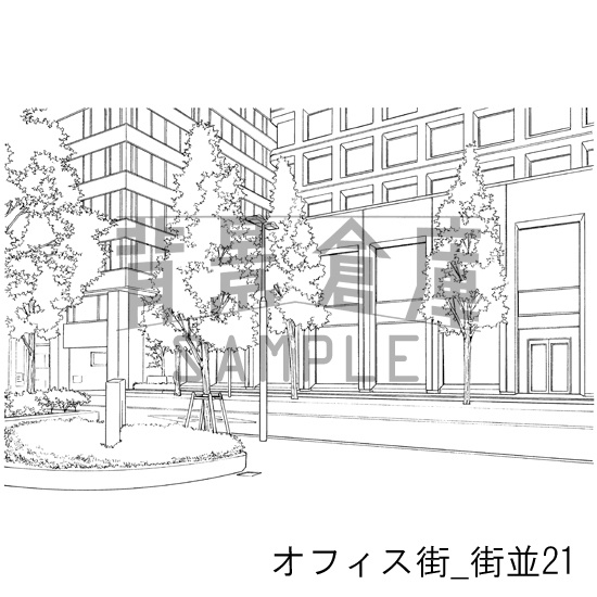 オフィス街の背景集_セット8(街並)