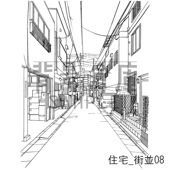 住宅の背景集_セット16(街並)