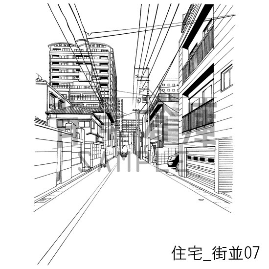 住宅の背景集_セット16(街並)