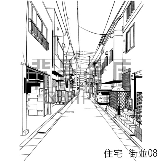 住宅の背景集_セット16(街並)