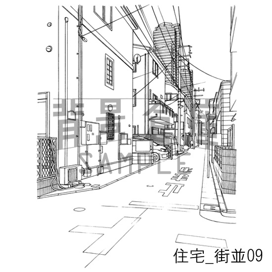 住宅の背景集_セット16(街並)