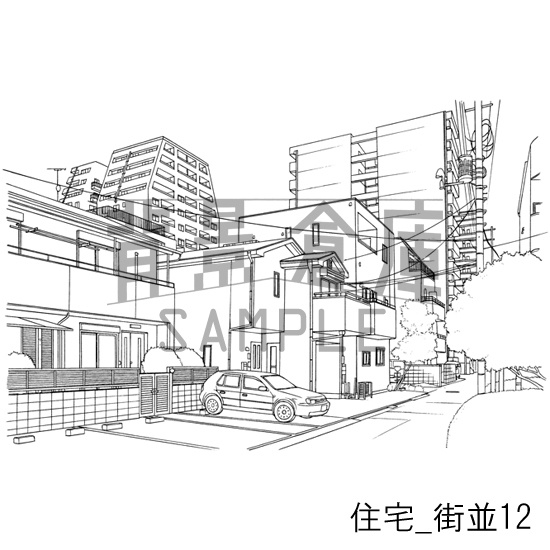 住宅の背景集_セット16(街並)