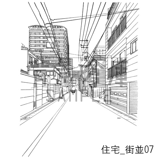 住宅の背景集_セット16(街並)