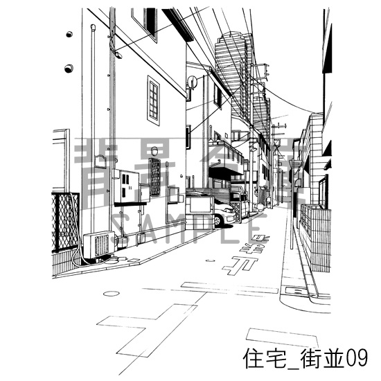 住宅の背景集_セット16(街並)