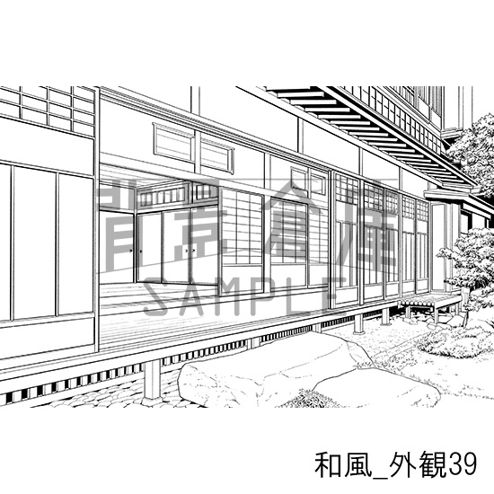 和風_背景素材集27(外観)_トーン