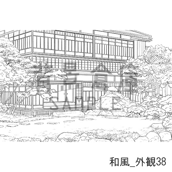 和風_背景素材集27(外観)_トーン