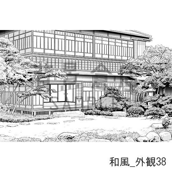 和風_背景素材集27(外観)_トーン