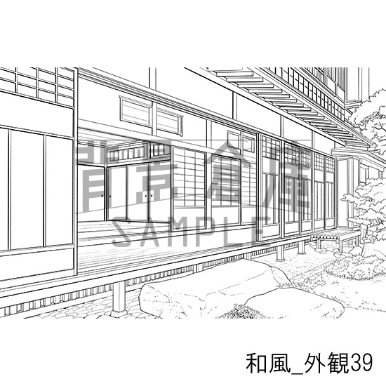 和風_背景素材集27(外観)_トーン