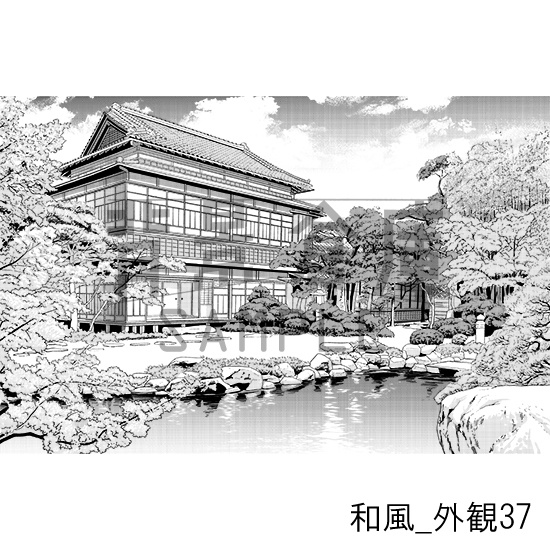 和風_背景素材集27(外観)_トーン