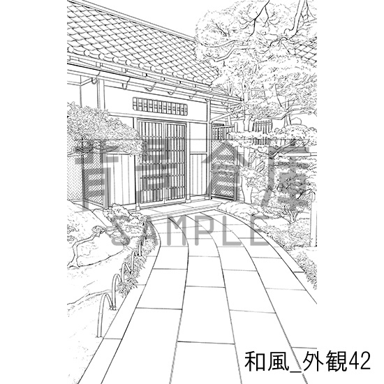 和風_背景素材集27(外観)_トーン