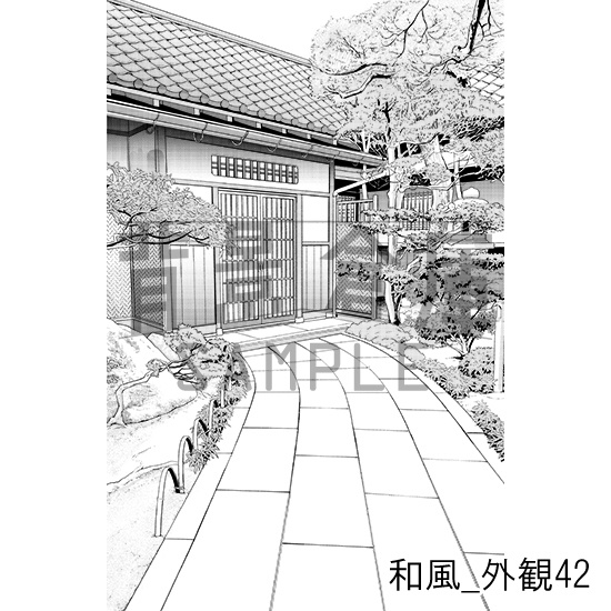 和風_背景素材集27(外観)_トーン