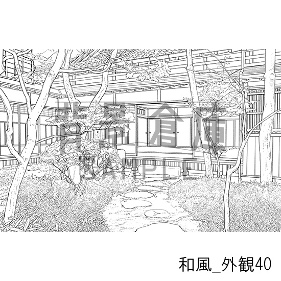 和風_背景素材集27(外観)_トーン