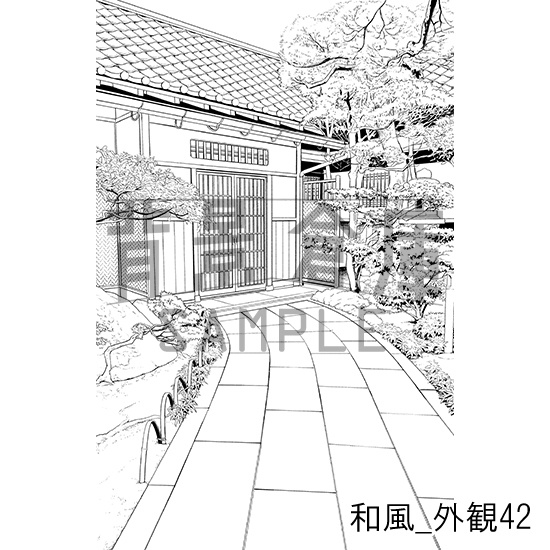 和風_背景素材集27(外観)_トーン