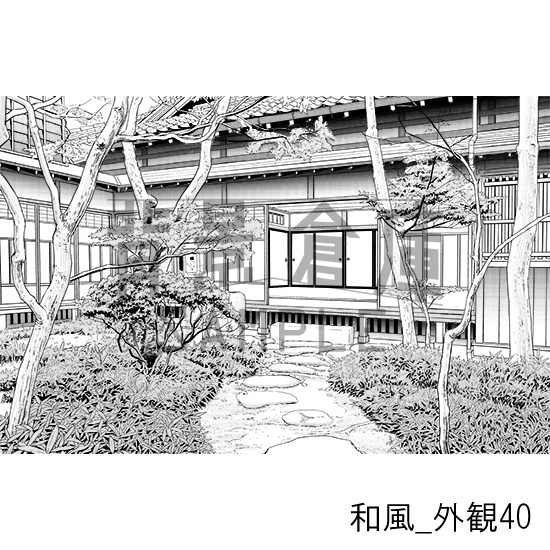 和風_背景素材集27(外観)_トーン