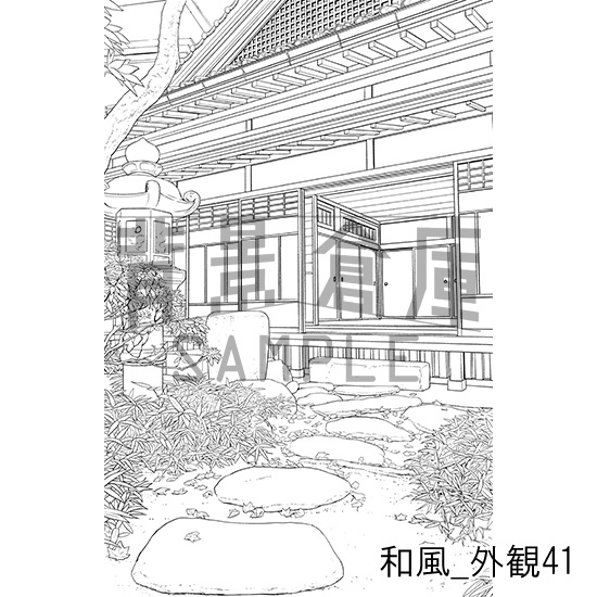 和風_背景素材集27(外観)_トーン