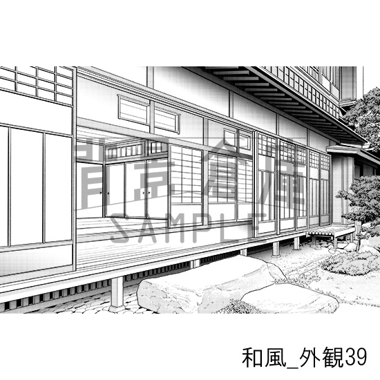 和風_背景素材集27(外観)_トーン