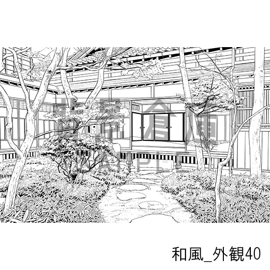 和風_背景素材集27(外観)_トーン