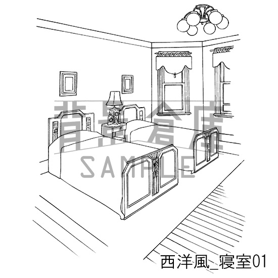 西洋風の背景集_セット6(寝室)