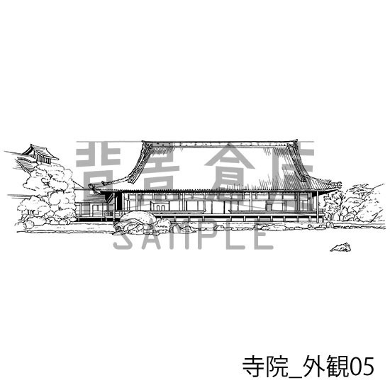 寺院_背景素材集1(外観)_トーン