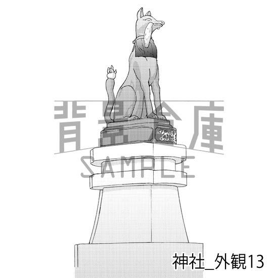 神社_背景素材集2(外観)_トーン