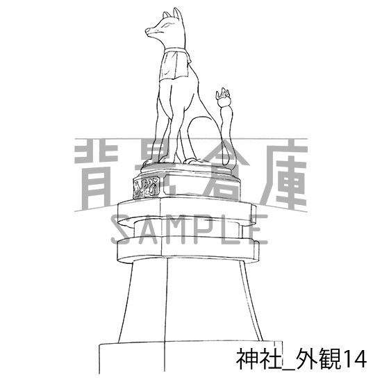 神社_背景素材集2(外観)_トーン