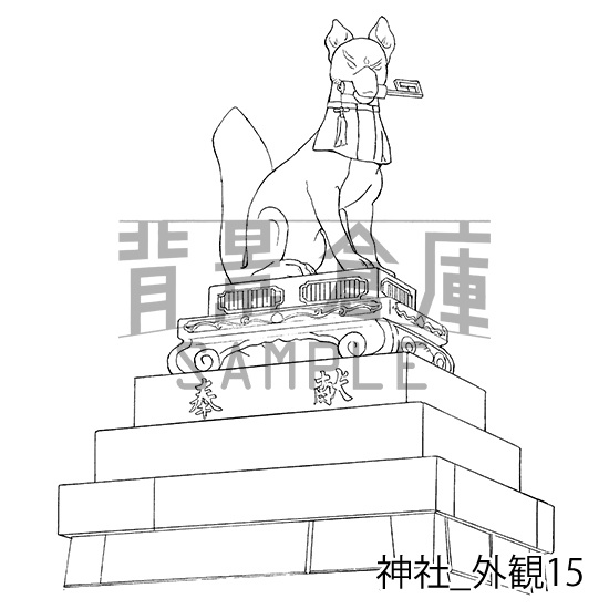 神社_背景素材集2(外観)_トーン