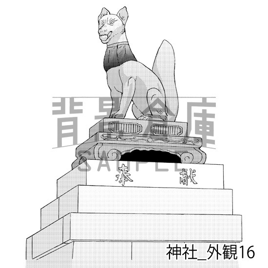 神社_背景素材集2(外観)_トーン